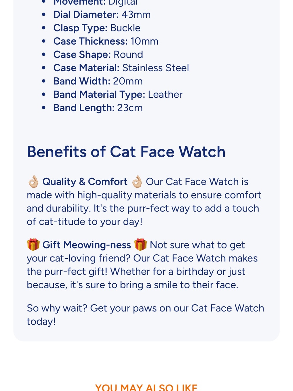 Cat Face with Glasses Watch with Brown Strap🐱🤓 - Picture 7 of 14